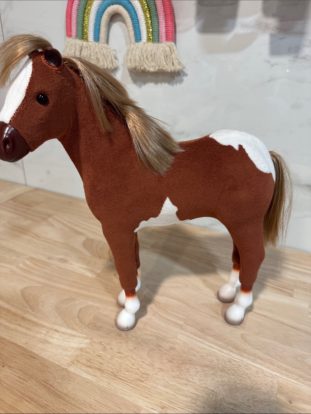 American Girl Brown & White Pony Plush Horse EUC - Picture 4 of 5